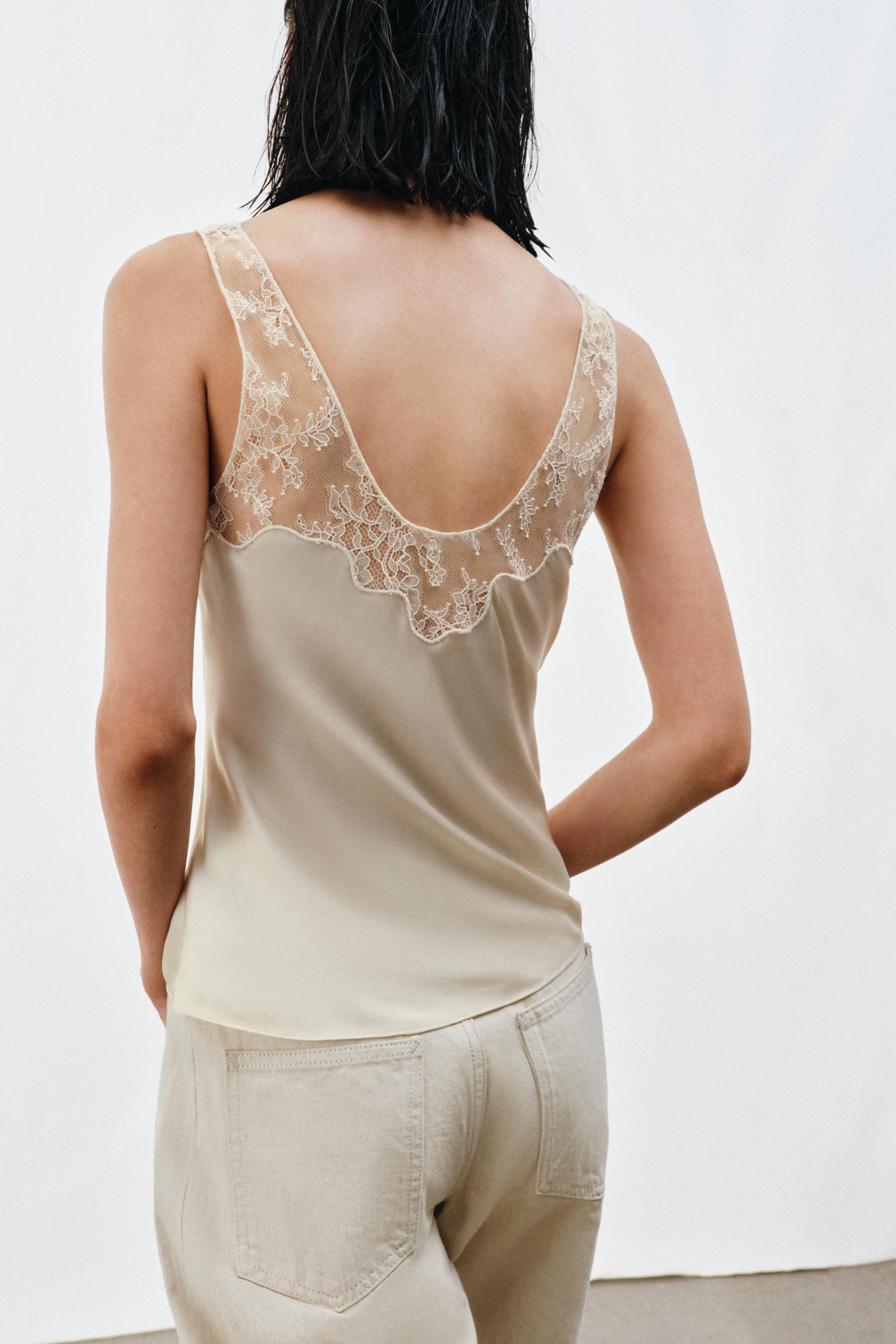 SATIN EFFECT LACE TOP ZW COLLECTION